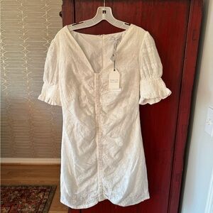 English Factory white Eyelet Mini Dress sz Large NWT